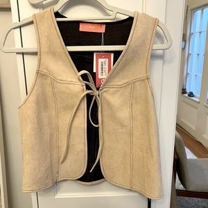 NEW with Tags - suede beige/tan vest from a boutique in San Francisco